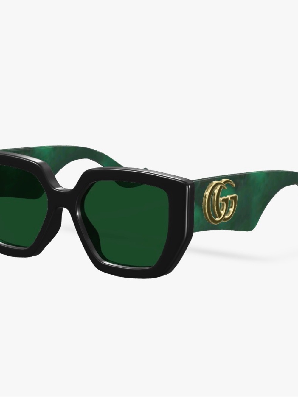 NWT Gucci Green Marble Oversized Square Sunglasses 😎 - Picture 3 of 3